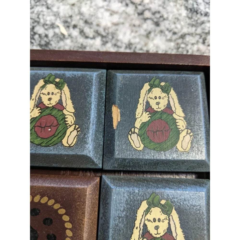 Vintage Boyds Bears & Hares Wooden Tic Tac Toe Game Bear Decor